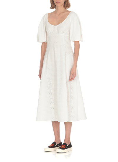 Shop Kenzo Cotton Dress In White