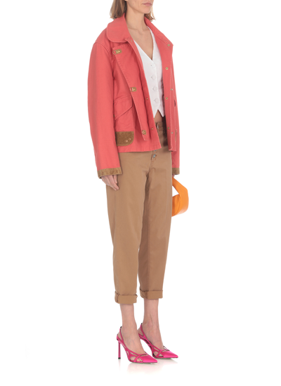 Fay Women Caban Jacket 3 Hooks In Red