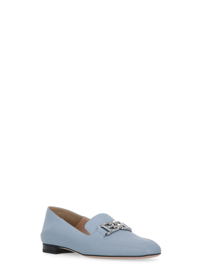 Shop Bally Leather Loafers In Blue