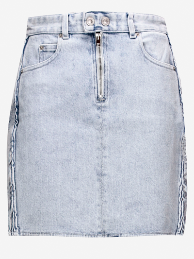 Shop Isabel Marant Cotton Skirt In Blue