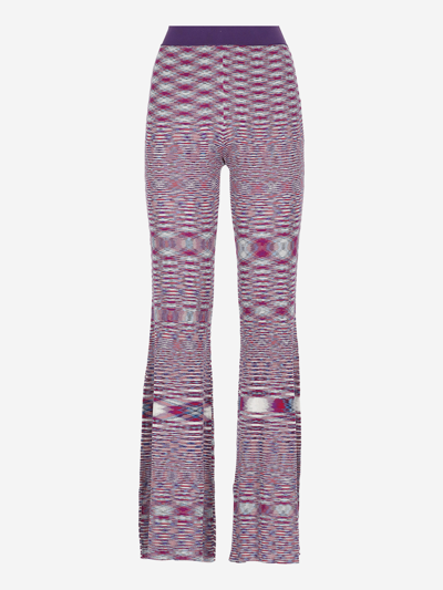 Shop Missoni Silk Trousers In Purple