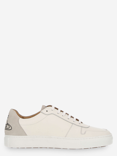 Shop Vivienne Westwood Leather Sneakers In White