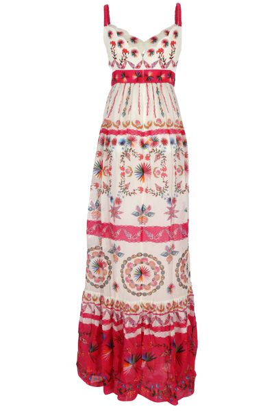 Saloni Naki Shell-print Linen Dress In Multicolor