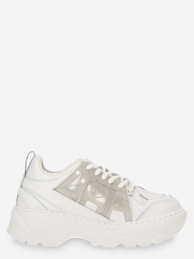 Shop Chiara Ferragni Cotton Sneakers In White
