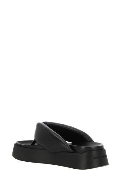 Shop Chiara Ferragni Synthetic Fibers Sandals In Black