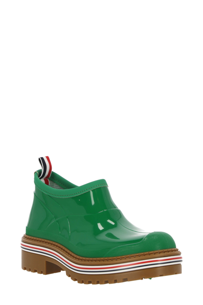 Thom Browne Round Toe Boots In Green
