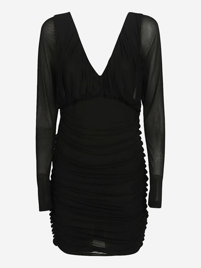 Shop Saint Laurent Synthetic Fibers Dress In Black