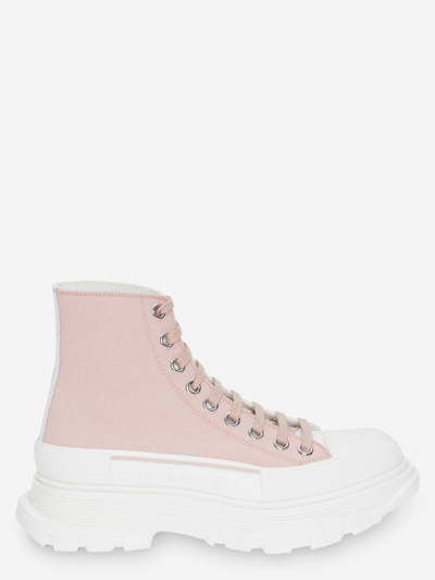 Shop Alexander Mcqueen Leather Ankle Boots In Pink