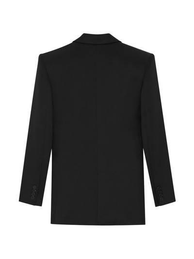 Shop Saint Laurent Silk Jacket In Black
