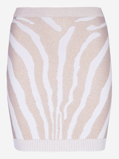 Shop Balmain Synthetic Fibers Skirt In White