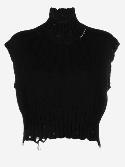Shop Marni Cotton Knitwear In Black