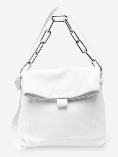 Shop Off-white Leather Shoulder Bag In White