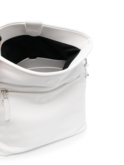 Shop Off-white Leather Shoulder Bag In White
