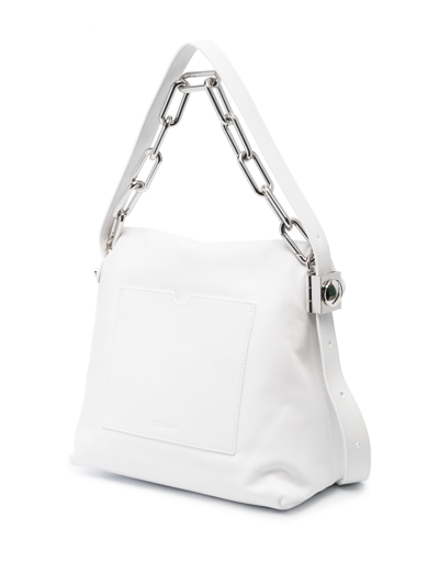Shop Off-white Leather Shoulder Bag In White