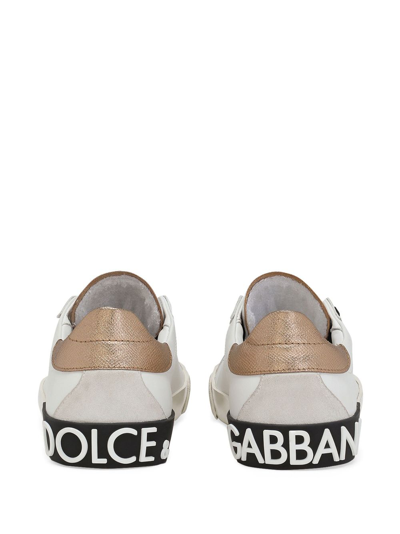 Shop Dolce & Gabbana Leather Sneakers In White