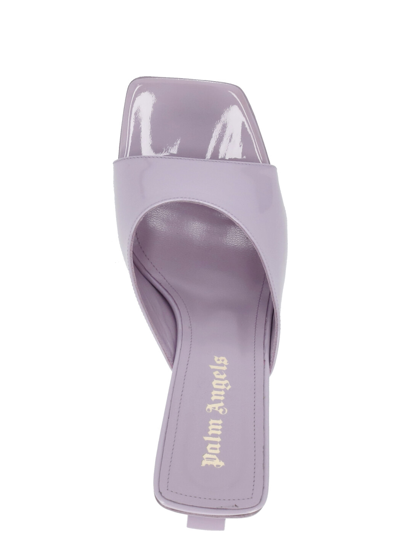 Shop Palm Angels Leather Ballet Flats In Purple
