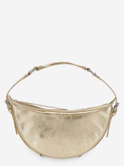 Shop By Far Leather Shoulder Bag In Gold