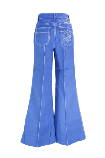 Shop Zimmermann Cotton Trousers In Blue