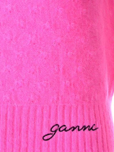 Shop Ganni Wool T-shirt In Pink