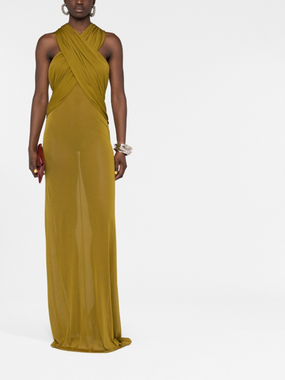 Shop Saint Laurent Synthetic Fibers Dress In Gold