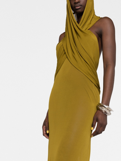 Shop Saint Laurent Synthetic Fibers Dress In Gold