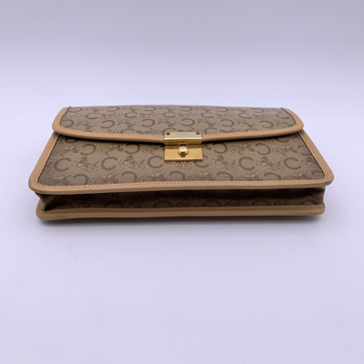 Pre-owned Celine Fabric Clutch Bag In Beige