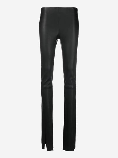 Shop Drome Leather Trousers In Black