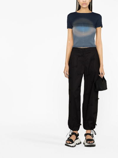 Shop Msgm Cotton Trousers In Black
