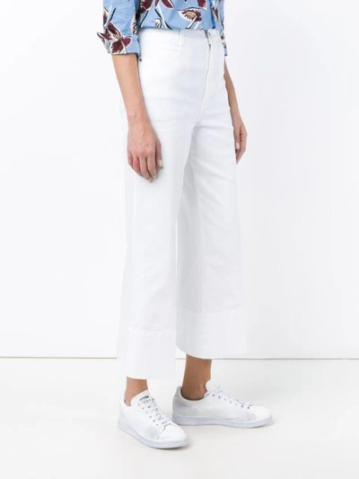 Shop Stella Mccartney High Waist Denim Culottes In White