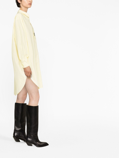 Shop Palm Angels Cotton Dress In Yellow