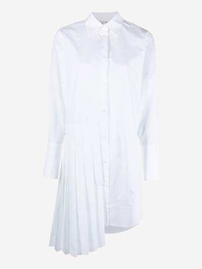 Shop Off-white Cotton Dress In White