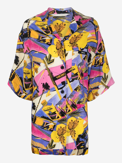 Shop Palm Angels Synthetic Fibers Shirt In Multicolor