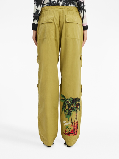 Shop Palm Angels Cotton Trousers In Multicolor