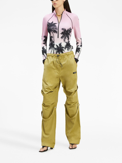 Shop Palm Angels Cotton Trousers In Multicolor