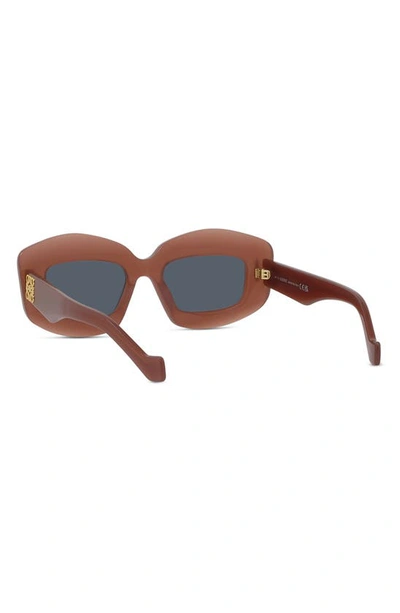 Shop Loewe Silver Screen 49mm Rectangular Sunglasses In Rust