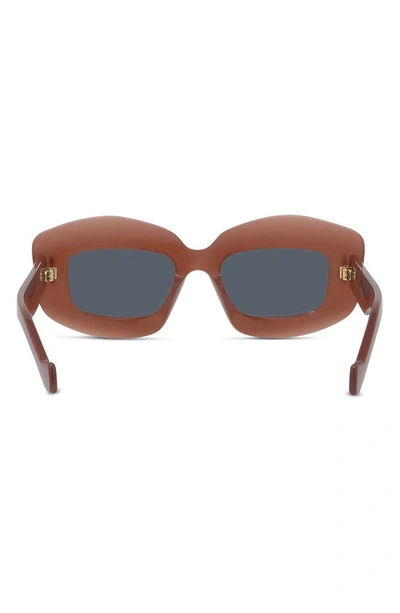 Shop Loewe Silver Screen 49mm Rectangular Sunglasses In Rust