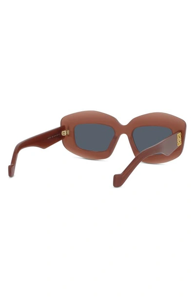 Shop Loewe Silver Screen 49mm Rectangular Sunglasses In Rust