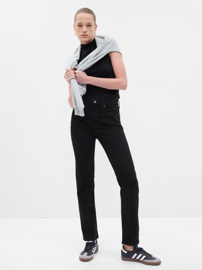 Shop Gap High Rise '90s Straight Jeans In Black