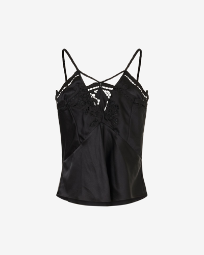 Shop Isabel Marant Joys Silk Top In Black
