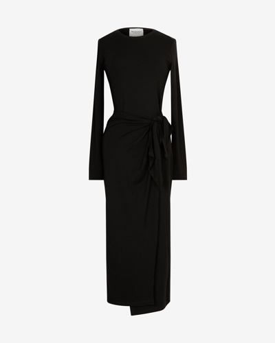 Isabel Marant Étoile Lisy Long-sleeve Wrap Dress In Black