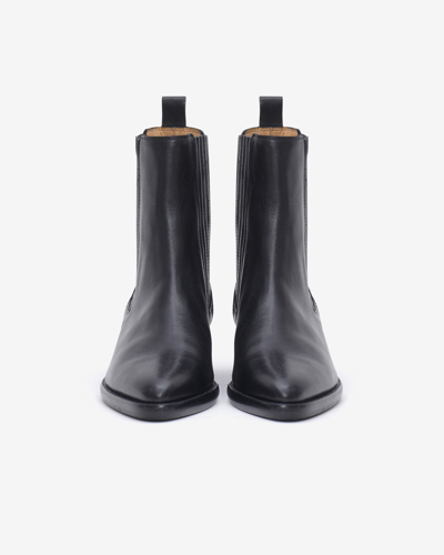 Shop Isabel Marant Delena Leather Cowboy Boots In Black