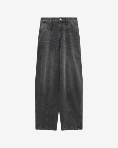 Shop Isabel Marant Vetan Denim Pants In Grey