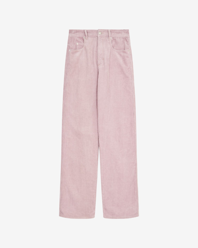Shop Isabel Marant Étoile Rwan Cotton Pants In Pink