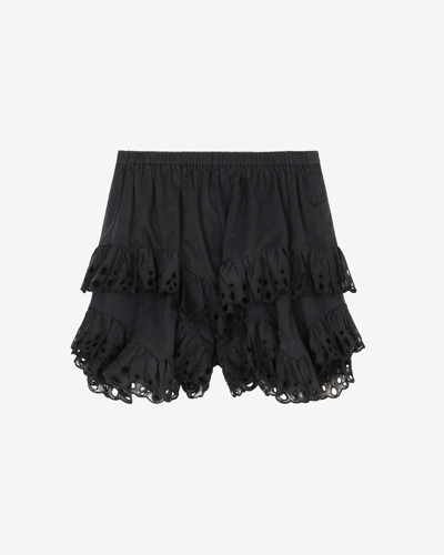 Shop Isabel Marant Étoile Kaddy Cotton Shorts In Black
