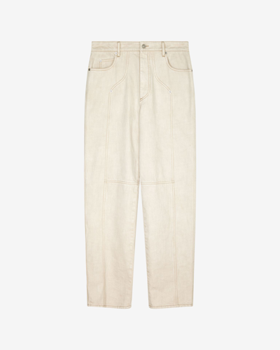 Shop Isabel Marant Javi Cotton Pants In White