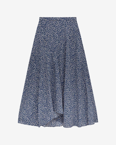 Shop Isabel Marant Sakura Silk Skirt In Blue