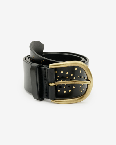 Shop Isabel Marant Zaf Leather Belt In Black