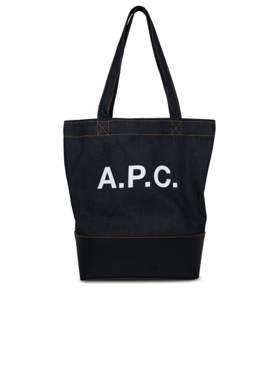 Shop Apc A.p.c. Man A.p.c. Blue Denim Blend Small Axel Bag