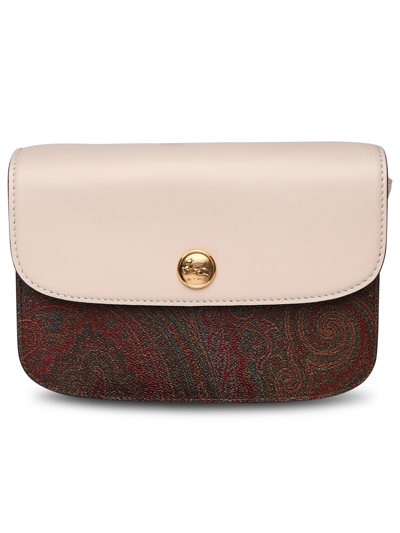 Shop Etro Woman  Essential Bag In Brown Cotton Blend In White