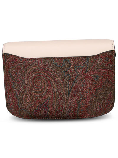 Shop Etro Woman  Essential Bag In Brown Cotton Blend In White